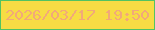 文字の大きさ：3、枠の色：52c362、背景の色：f7dc44、文字の色：f2a979 無料ブログパーツのブログ時計