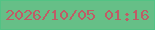 文字の大きさ：1、枠の色：52c384、背景の色：66bf87、文字の色：bf5c66 無料ブログパーツのブログ時計