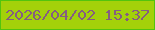 文字の大きさ：2、枠の色：52c40e、背景の色：a3d10a、文字の色：855d81 無料ブログパーツのブログ時計