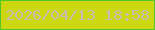 文字の大きさ：5、枠の色：52c72b、背景の色：ccd80f、文字の色：c9bcb2 無料ブログパーツのブログ時計