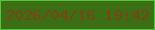 文字の大きさ：4、枠の色：52c73e、背景の色：3c6e13、文字の色：7d441a 無料ブログパーツのブログ時計