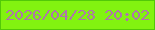 文字の大きさ：4、枠の色：52c908、背景の色：82f310、文字の色：ae76a9 無料ブログパーツのブログ時計