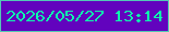 文字の大きさ：4、枠の色：52c9b6、背景の色：6203be、文字の色：0dfbae 無料ブログパーツのブログ時計