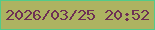 文字の大きさ：1、枠の色：52cb89、背景の色：adb361、文字の色：6e3054 無料ブログパーツのブログ時計
