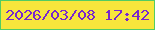 文字の大きさ：2、枠の色：52cc63、背景の色：f7e63c、文字の色：7827cd 無料ブログパーツのブログ時計