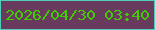 文字の大きさ：2、枠の色：52cdbc、背景の色：683a5d、文字の色：41cc01 無料ブログパーツのブログ時計