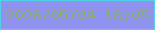 文字の大きさ：1、枠の色：52d0e9、背景の色：9092f0、文字の色：8aac74 無料ブログパーツのブログ時計