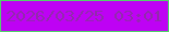 文字の大きさ：5、枠の色：52d16b、背景の色：be02f4、文字の色：922aad 無料ブログパーツのブログ時計
