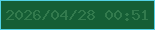 文字の大きさ：2、枠の色：52d1e5、背景の色：155e35、文字の色：327a4d 無料ブログパーツのブログ時計