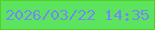 文字の大きさ：1、枠の色：52d21d、背景の色：5ce35f、文字の色：7389f4 無料ブログパーツのブログ時計