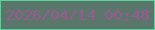 文字の大きさ：5、枠の色：52d59a、背景の色：5b766a、文字の色：9b5990 無料ブログパーツのブログ時計