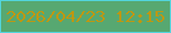 文字の大きさ：4、枠の色：52d5dd、背景の色：57a871、文字の色：be9711 無料ブログパーツのブログ時計