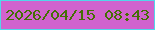 文字の大きさ：1、枠の色：52d7ea、背景の色：d163ce、文字の色：446f04 無料ブログパーツのブログ時計
