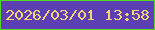文字の大きさ：3、枠の色：52d922、背景の色：5c3fb3、文字の色：f4d575 無料ブログパーツのブログ時計