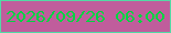 文字の大きさ：1、枠の色：52d9a5、背景の色：c05d9c、文字の色：00d541 無料ブログパーツのブログ時計