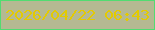 文字の大きさ：3、枠の色：52dc71、背景の色：b5b992、文字の色：e3ca02 無料ブログパーツのブログ時計