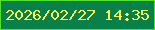 文字の大きさ：4、枠の色：52df32、背景の色：078049、文字の色：fcf256 無料ブログパーツのブログ時計