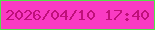 文字の大きさ：1、枠の色：52e249、背景の色：f93bc3、文字の色：bf0f7a 無料ブログパーツのブログ時計
