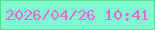 文字の大きさ：3、枠の色：52e483、背景の色：7ffad1、文字の色：ea69d8 無料ブログパーツのブログ時計