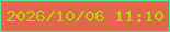 文字の大きさ：5、枠の色：52e4ad、背景の色：df6a4a、文字の色：b2d302 無料ブログパーツのブログ時計