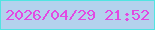 文字の大きさ：2、枠の色：52e4e1、背景の色：b4d2ed、文字の色：e249e2 無料ブログパーツのブログ時計
