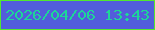 文字の大きさ：2、枠の色：52e82e、背景の色：525ddb、文字の色：1dd698 無料ブログパーツのブログ時計