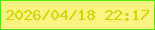 文字の大きさ：2、枠の色：52e902、背景の色：faf380、文字の色：c9d701 無料ブログパーツのブログ時計