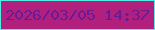 文字の大きさ：3、枠の色：52ece4、背景の色：b2207d、文字の色：671b9a 無料ブログパーツのブログ時計