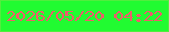 文字の大きさ：5、枠の色：52ed3e、背景の色：21fb31、文字の色：ed5d6b 無料ブログパーツのブログ時計