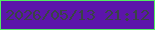 文字の大きさ：1、枠の色：52ed62、背景の色：5c15aa、文字の色：3a4446 無料ブログパーツのブログ時計