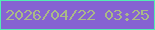 文字の大きさ：1、枠の色：52edb4、背景の色：8663d2、文字の色：aab987 無料ブログパーツのブログ時計