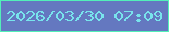 文字の大きさ：2、枠の色：52efb9、背景の色：6478c0、文字の色：78e4ec 無料ブログパーツのブログ時計