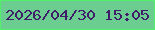 文字の大きさ：3、枠の色：52f06a、背景の色：6bce90、文字の色：3f1d68 無料ブログパーツのブログ時計