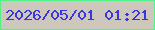 文字の大きさ：4、枠の色：52f088、背景の色：cdc7bc、文字の色：3a35e2 無料ブログパーツのブログ時計