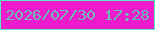 文字の大きさ：5、枠の色：52f1bd、背景の色：ee1bcd、文字の色：6dbdb7 無料ブログパーツのブログ時計