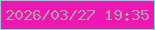 文字の大きさ：4、枠の色：52f1be、背景の色：ee17b1、文字の色：ad9fac 無料ブログパーツのブログ時計
