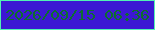 文字の大きさ：3、枠の色：52f2b3、背景の色：3c18d3、文字の色：0d6d30 無料ブログパーツのブログ時計