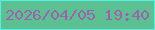 文字の大きさ：3、枠の色：52f2df、背景の色：5dc093、文字の色：9b62ad 無料ブログパーツのブログ時計