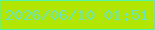 文字の大きさ：3、枠の色：52f6a1、背景の色：b2e703、文字の色：69e5be 無料ブログパーツのブログ時計