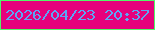 文字の大きさ：2、枠の色：52f768、背景の色：e6017c、文字の色：5ca6f6 無料ブログパーツのブログ時計
