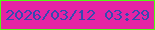 文字の大きさ：4、枠の色：52f813、背景の色：e424a4、文字の色：364ab1 無料ブログパーツのブログ時計