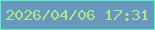 文字の大きさ：1、枠の色：52f8c5、背景の色：6a97bd、文字の色：aaeb89 無料ブログパーツのブログ時計