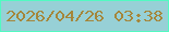 文字の大きさ：5、枠の色：52f9c1、背景の色：97d0d6、文字の色：a5863a 無料ブログパーツのブログ時計