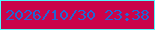 文字の大きさ：4、枠の色：52f9fe、背景の色：ca044b、文字の色：2066d5 無料ブログパーツのブログ時計