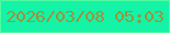 文字の大きさ：3、枠の色：52fba0、背景の色：14f3a6、文字の色：a2903a 無料ブログパーツのブログ時計