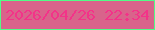 文字の大きさ：5、枠の色：52fc87、背景の色：d9638b、文字の色：f33389 無料ブログパーツのブログ時計