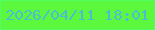 文字の大きさ：1、枠の色：52fd64、背景の色：5bf83e、文字の色：4ebdd2 無料ブログパーツのブログ時計