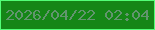 文字の大きさ：3、枠の色：52fe77、背景の色：158617、文字の色：62956e 無料ブログパーツのブログ時計