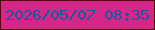 文字の大きさ：1、枠の色：53030c、背景の色：d52789、文字の色：16599a 無料ブログパーツのブログ時計