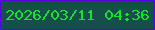 文字の大きさ：3、枠の色：5303dd、背景の色：164e49、文字の色：15e330 無料ブログパーツのブログ時計